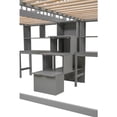 thumbnail image 7 of Double Loft Beds Twin&Twin Size, Modern Wooden Beds Frame with Middle Storage Staircase and Dual Built-in Desks, Storage Beds with Full-length Guardrails and Bookshelves, Gray, 7 of 7