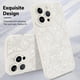 thumbnail image 3 of Funda de teléfono MZELQ para iPhone 14 Pro Max de silicona con estampado floral blanco, 3 of 6