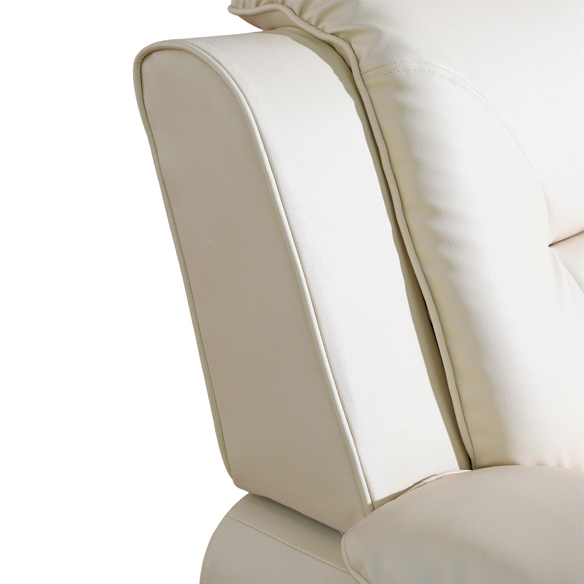 Aukfa 3 Piece Sofa Set - 46" Wide Upholstered Sofa Couch Armchair, Leather, White