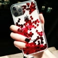 thumbnail image 4 of for iPhone 15 Pro Max Clear Glitter Case, Bling Moving Liquid Flowing Floating Sparkle Shiny Soft TPU Bumper Shockproof Hard Back Women Girls Protective Case for iPhone 15 Pro Max 6.7" (Red), 4 of 4