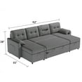 thumbnail image 3 of VANACC 112" Sectional Sofa with Double Storage Chaise,Reversible Pull Out Couch for Living Room,Gray, 3 of 13