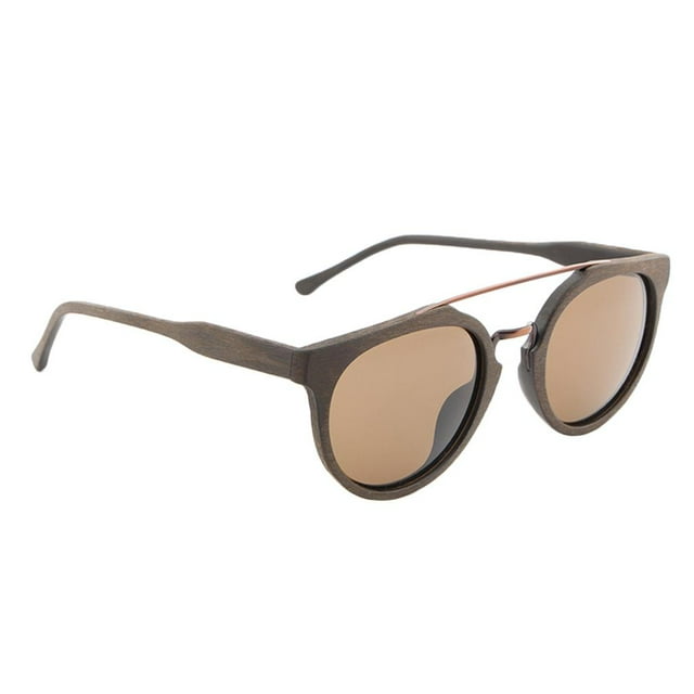 Retro Vintage mujeres hombres madera polarizado 100% 400 lentes protección gafas de sol café Colcomx Gafas de sol de madera de los hombres de las mujeres