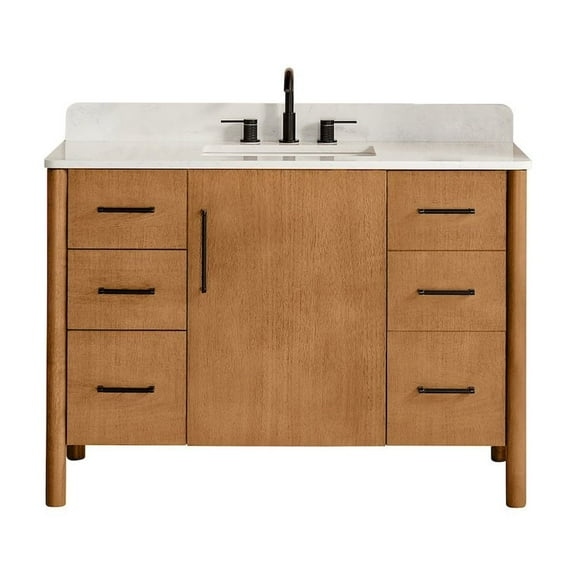 Altair-15 48" Single Bathroom Vanity in Mango Brown with Grain White