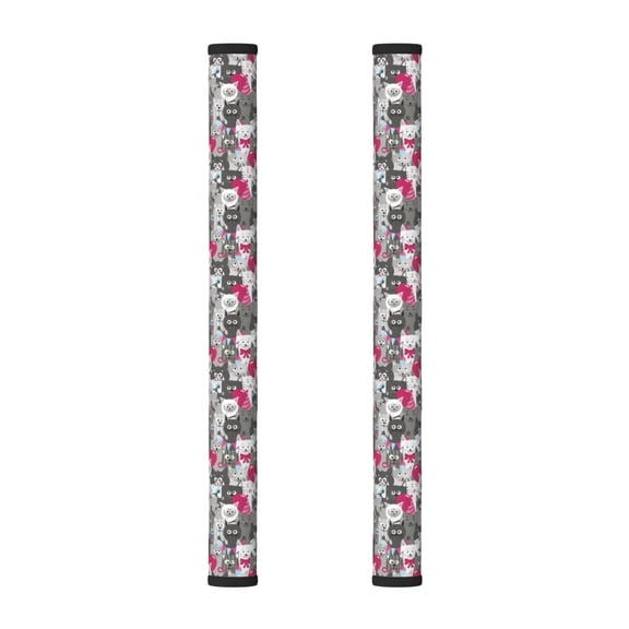 Refrigerator Door Handle Covers Set of 2, Funny Cartoon Cat Gray Adjustable Non Slip Fridge Handle Covers, Cute Appliance Handle Covers for Dishwasher Oven Kitchen Decor