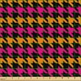 thumbnail image 2 of Ambesonne Orange and Pink Fabric by the Yard Upholstery, Houndstooth Modern, 10 Yards, Seal Brown and Magenta, 2 of 5
