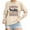 Beige, variant on KHONTS Women's Retro Please Be Patient with Me I'm from the 1900s Sweatshirt Fall Casual Long Sleeve Pullovers Sweatshirts White XL