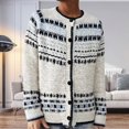 thumbnail image 2 of QHFBli Womens Cardigan Sweaters Long Sleeve Open Front Heart Printed Knit Cropped Cardigans, 2 of 4