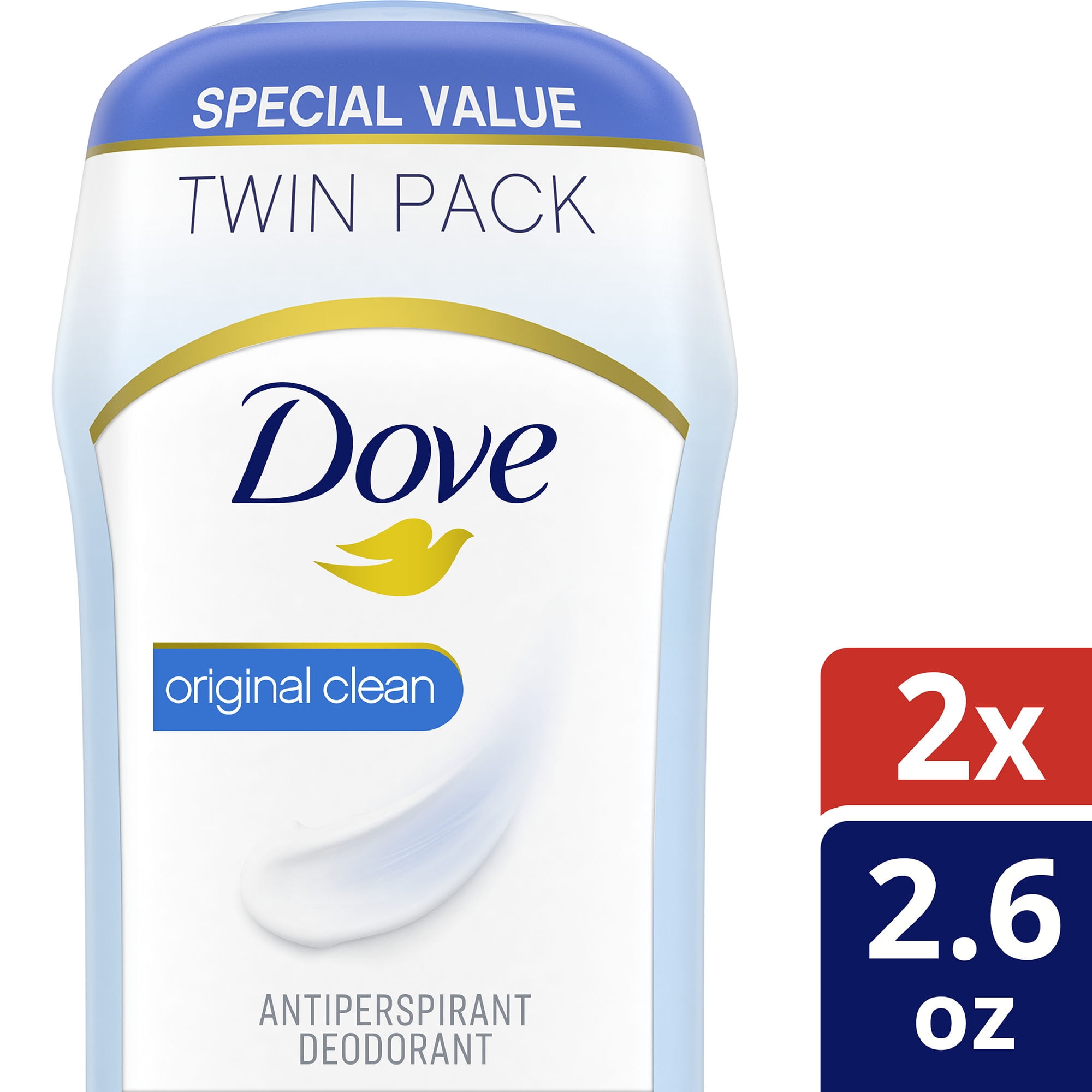 Dove Invisible Solid Antiperspirant Deodorant Stick Original Clean, For