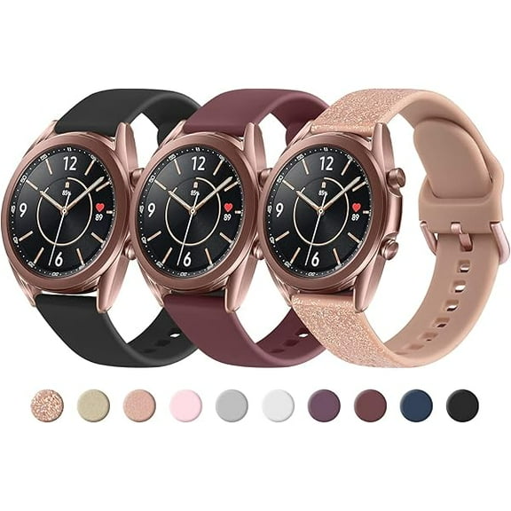 Band for Samsung Galaxy Watch 3 Bands 41mm Women Men, 20mm Soft TPU Sport Strap Replacement Band for Galaxy Watch 3 41mm