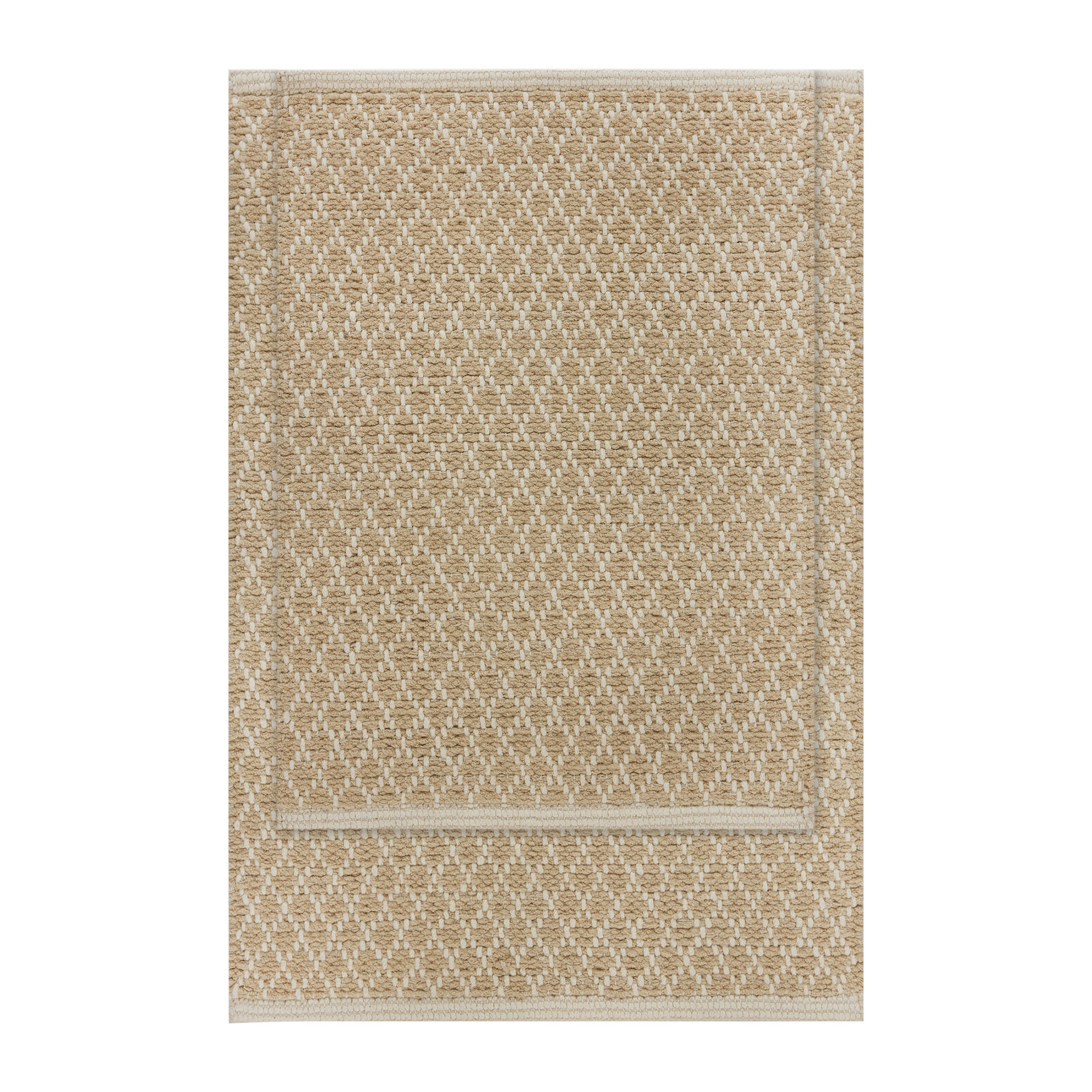 Better Homes & Gardens Diamond Cotton 2-Piece Bath Rug Set, Beige photo 6