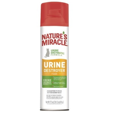 Nature's Miracle Cat Urine Destroyer Foam Aerosol Spray, 17.5 (Best Way To Remove Cat Urine)