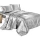 thumbnail image 5 of Muyoka Juegos de fundas nórdicas de seda satinada con funda de almohada Juegos de sábanas negras de 3 piezas para tamaño individual doble King Muyoka Hogar, 5 of 7