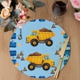 thumbnail image 3 of Yellow Truck Round 13 Inch Placemats Set of 4, Stars Navy Blue Checkered Modern Farmhouse Art HeatResistant Non Slip Place Mats for Dining Table, Wipeable Braided Kitchen Table Mats for Housewarming, 3 of 9