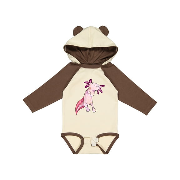 Inktastic Axolotl Says Hello Cute Salamander Boys or Girls Long Sleeve Baby Bodysuit