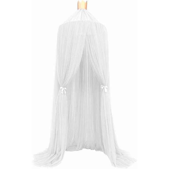 Mosquitera infantil con forma de cúpula, tienda de campaña, dosel para cama, mosquitera, ropa de cama con encaje redondo, casa de juegos para bebés, niños y niñas, color rosa