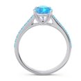 thumbnail image 4 of Diamond-Capitals 2.30 Carat Stylish Pear Cut Blue Topaz Gemstone Bridal Ring for Women 14K White Gold Size 6, 4 of 8