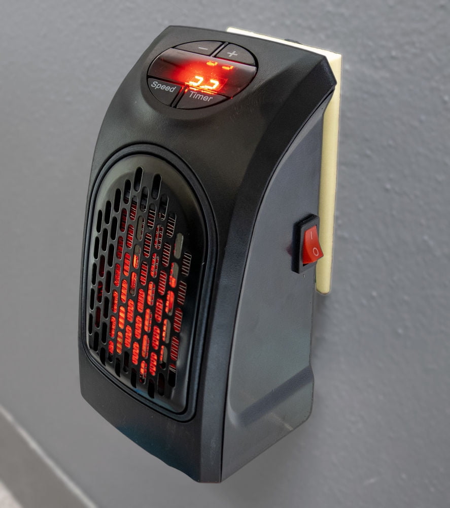 Plug In Wall Heater 500w Mini Electric Space Portable Digital Timer Ceramic Heat 