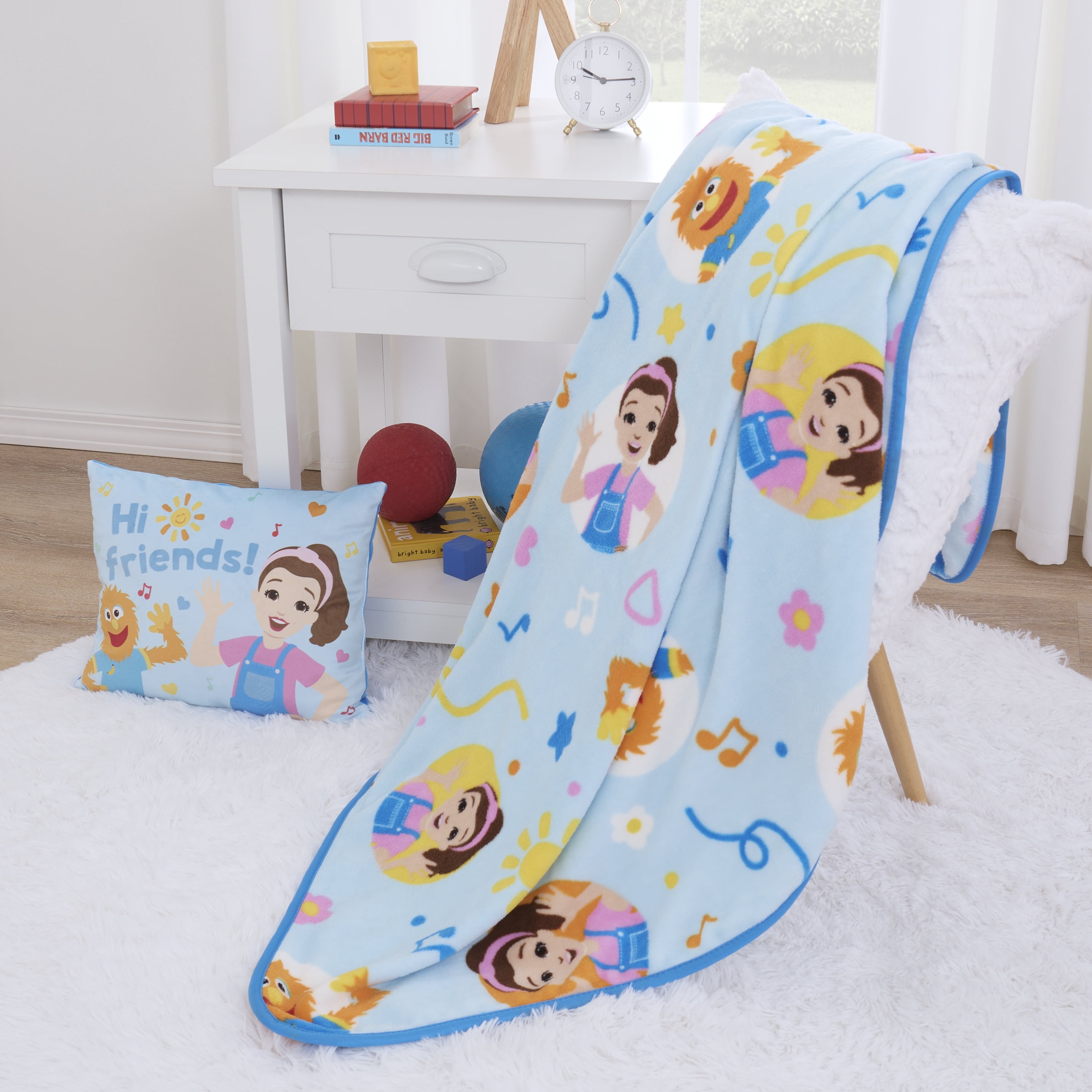 Ms. Rachel Happy Patchwork Toddler Pillow
