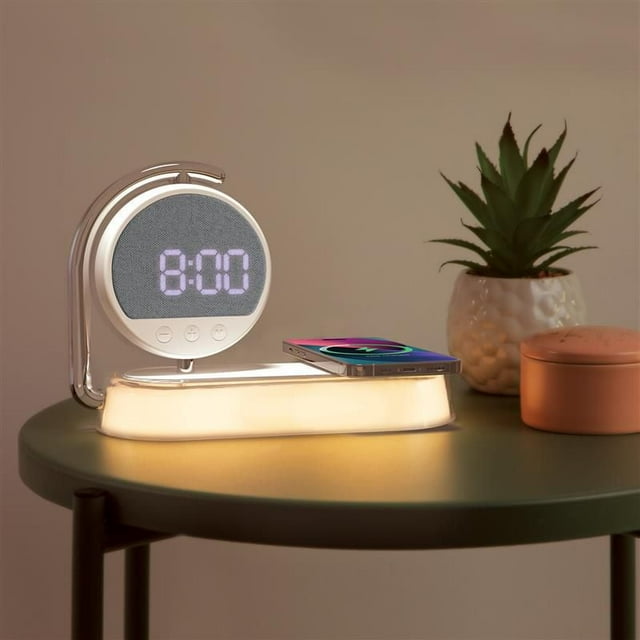 Lampe LED à chargement sans fil Merkury Innovations avec réveil