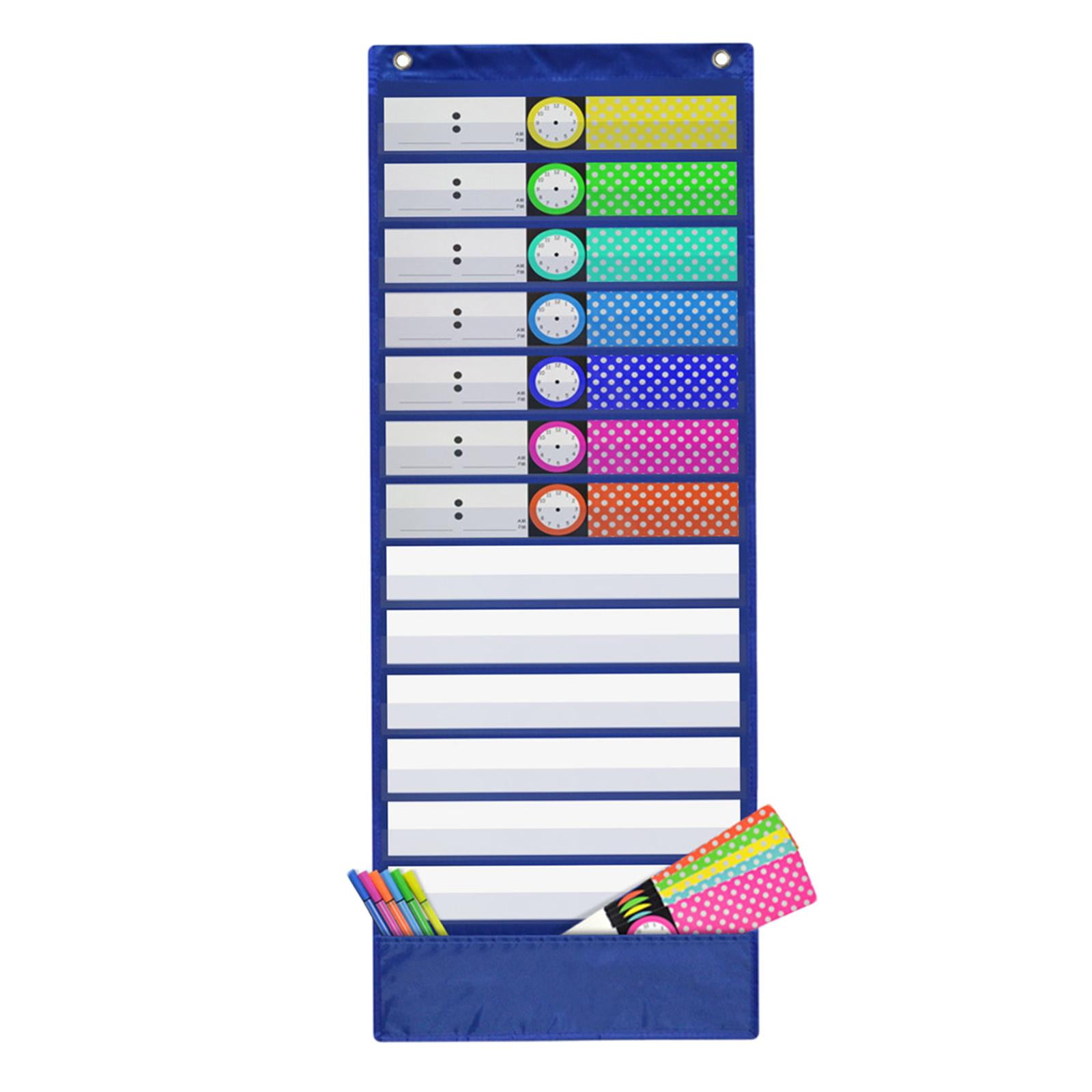 Classroom Pocket Charts Wall Hanging Teaching Chart Clear Pouch