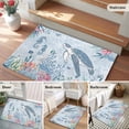 thumbnail image 6 of Sea Turtle Front Door Rugs 2x3 ft Watercolor Seaweed Fish Coral Seahorse Blue Letter Texture Small Rug for Entryway Non Slip Washable Bathroom Door Mat Absorbent Floor Mat for Indoor Entrance, 6 of 9