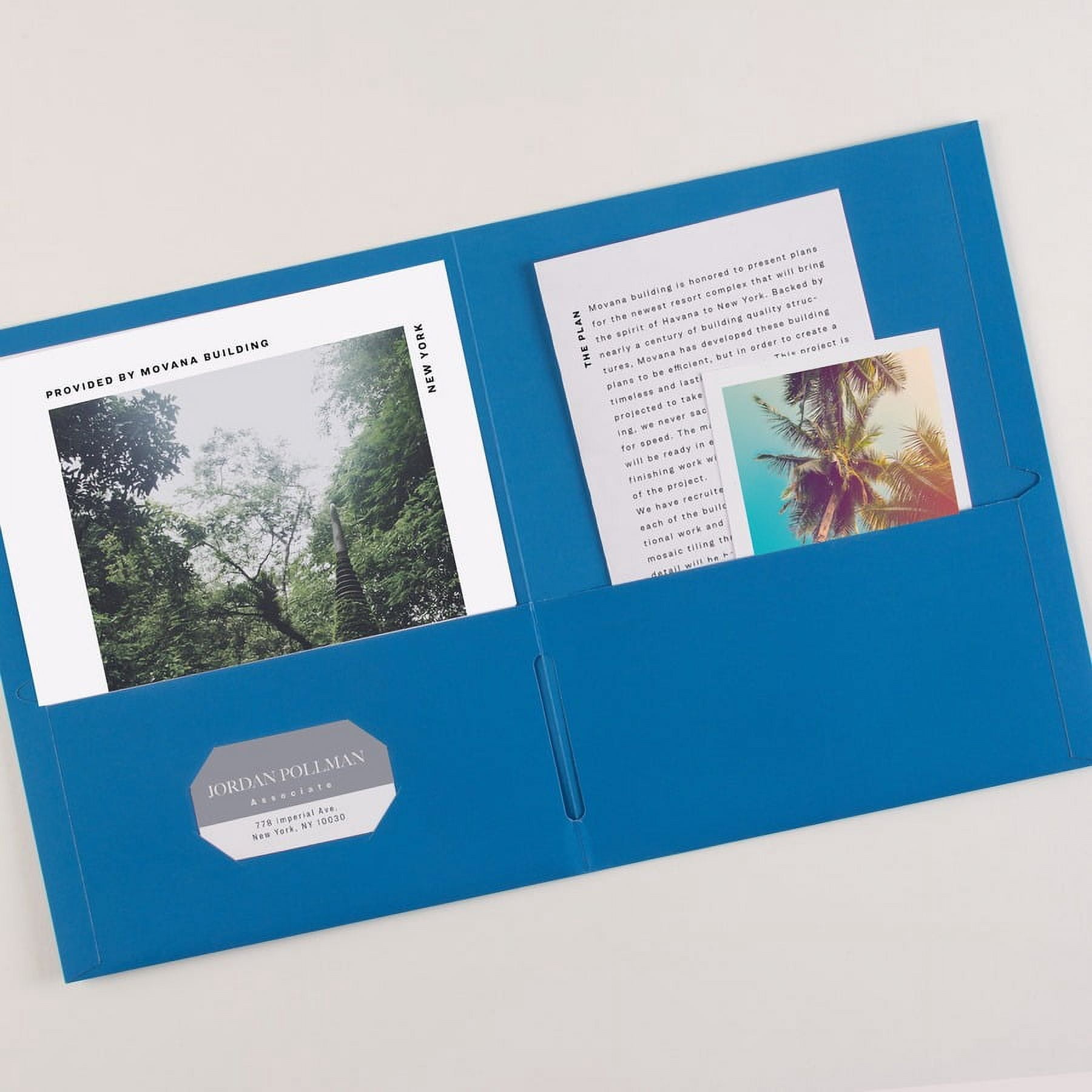 Avery® Letter Pocket Folder - 8 1/2" X 11" - 40 Sheet Capacity - 2 Internal Pocket(s) - Light Blue - 125 / Carton