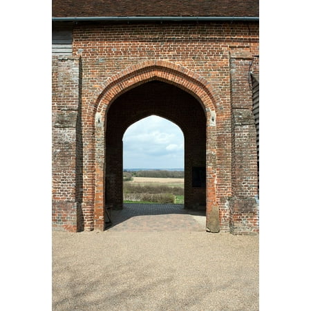 Canvas Print Arcade Sissinghurst Castle Barn Arched Openings Stretched Canvas 10 x (Best Barns New Castle)