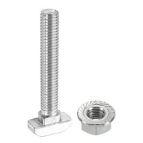 Uxcell 8 Pack t Slot Drop-in Bolt, M8 x 50mm T-Slot Bolts Carbon Steel t Shape Stud Sliding Screw Hammer Head T-Bolt for Standard 4040 Series Aluminum Profile