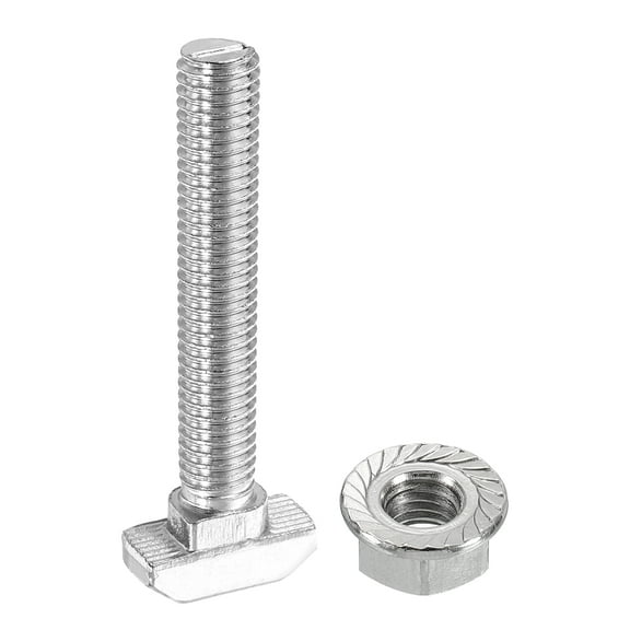Uxcell 8 Pack t Slot Drop-in Bolt, M8 x 50mm T-Slot Bolts Carbon Steel t Shape Stud Sliding Screw Hammer Head T-Bolt for Standard 4040 Series Aluminum Profile