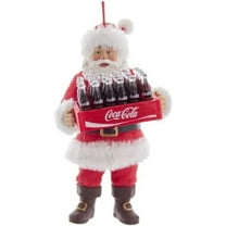 Kurt Adler Coca-Cola Santa Holding Case of Coke Ornament, 6"