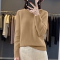 thumbnail image 2 of Gyexs Womens Fall Sweaters Turtleneck Long Sleeve Ribbed Knit Shirts Business Casual Work Blouses Womens Fall Clothes, Gold, Size XL, 2 of 9