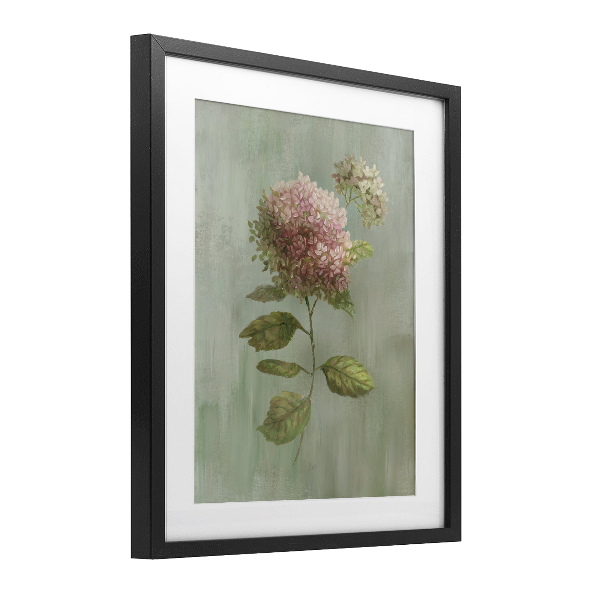 Stupell Industries Vintage Hydrangea Bushel Black Framed Print Under Glass, design by Nan