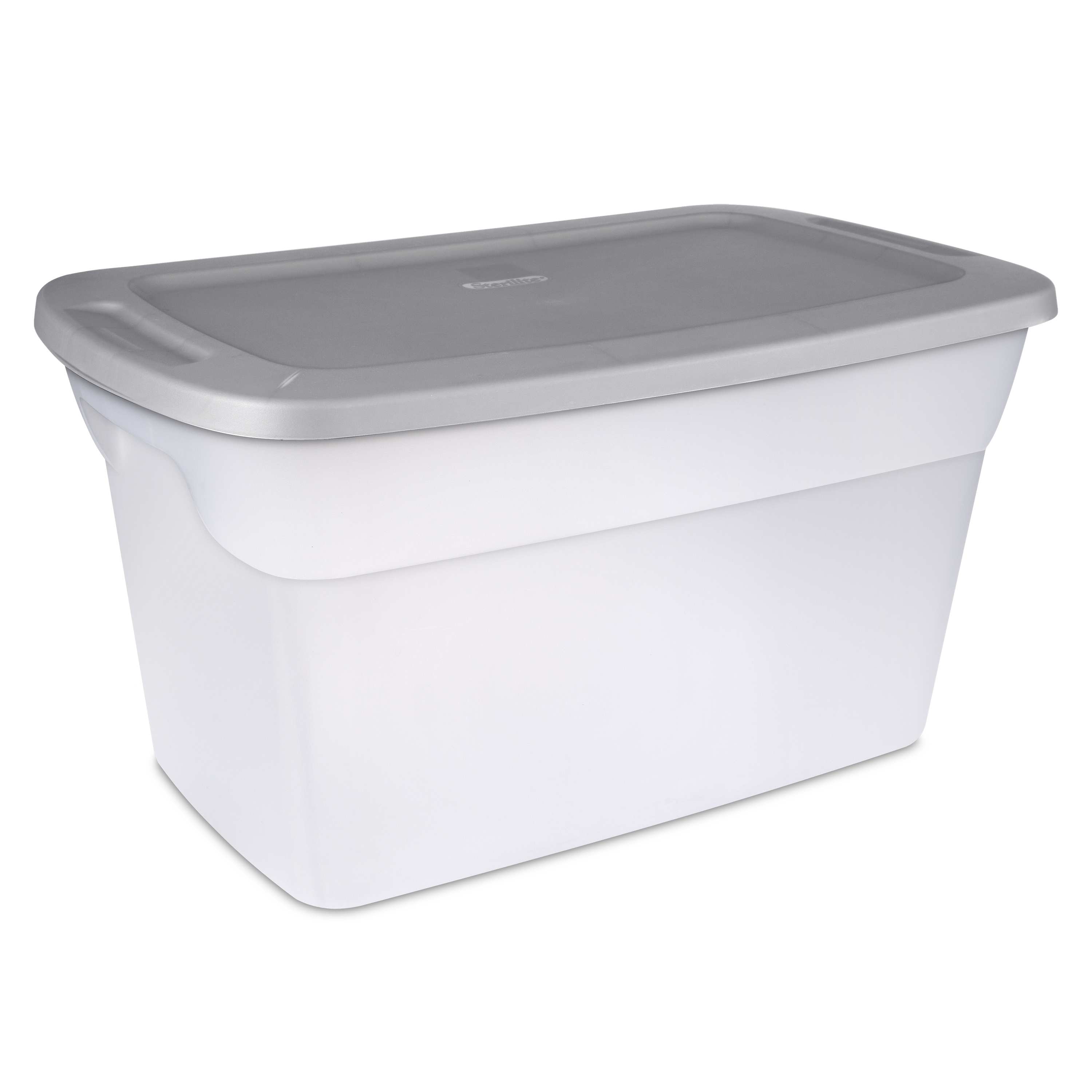 Sterilite 30 Gal. Tote Box Clear/ Titanium Case of 6