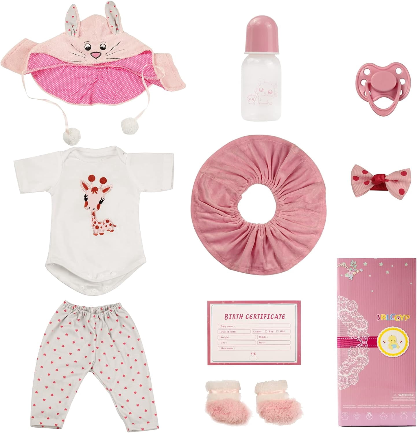 JRLCGYP 16" Reborn Baby Doll Girl, Realistic Vinyl Silicone Lifelike Baby Girl Doll with Weighted Body, Soft Body Doll Gift Set for Ages 3 and Up