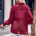 thumbnail image 5 of QUYUON Oversized Cardigan Sweaters for Women Sale Long Sleeve Cardigan Coat for Women Polyester Summer Cardigan Women Cardigan Jacket Style Q-3902 Winter Knit Sweater Outerwear Coat Wine XL, 5 of 7