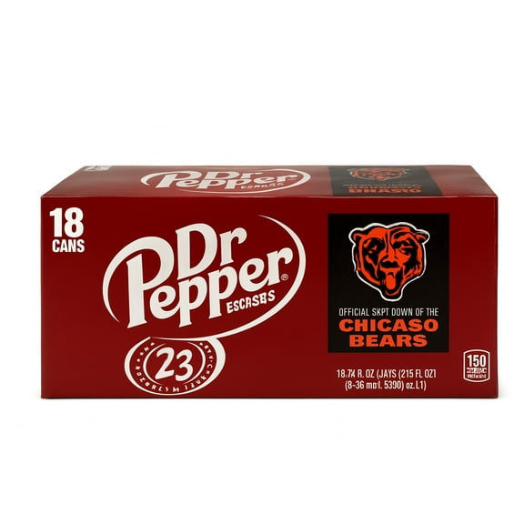 Dr Pepper Soda, 12 fl oz Cans, 18 Pack – Special Chicago Edition
