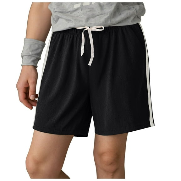 Xudanell Boys Pull on Shorts Side Striped Drawstring Solid Color Shorts Big Boys Shorts