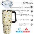 thumbnail image 5 of 40oz Bee tumbler With Handle Lid and Straw,Queen Bee Coffee Mug Cup Skinny Tumbler Water Bottles,Honey Bee themed Gifts for Women Daisy Flowers,Bee Decor, 5 of 6