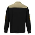 thumbnail image 4 of Long Sleeve Shirts for Men George Stand Collar Button Patchwork Pullover Casual Blouse Black 3XL, 4 of 5