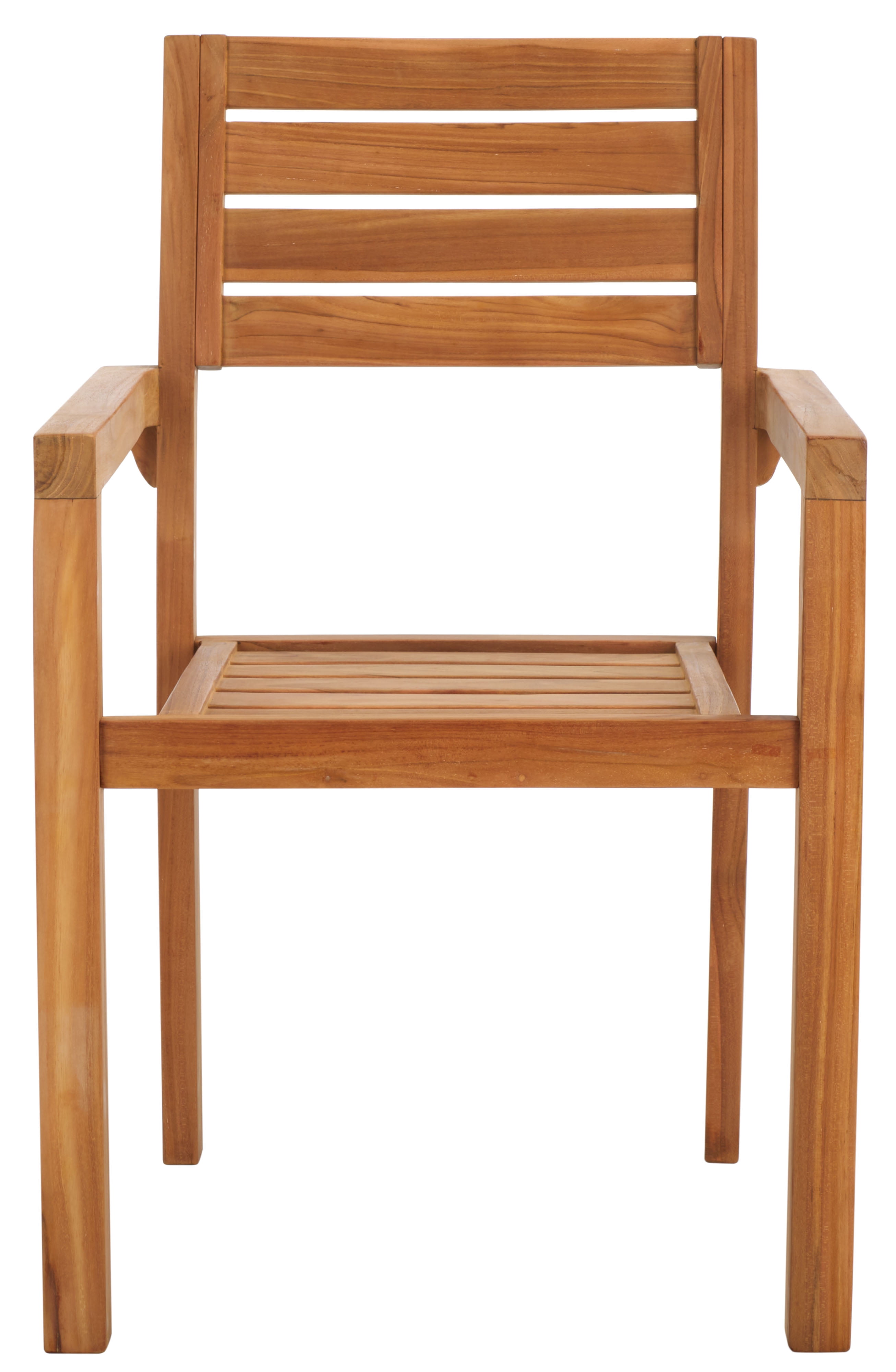 Safavieh Leon Wood Outdoor Dining Arm Chair - Set of 2, Natural