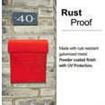 thumbnail image 4 of NACH Vicki Red Mailbox, Wall Mount Mailboxes For Outside, Weather Resistant Metal Mailbox, Maximum Rust Protection, 11x4.5x12.5 in, MB-7302, 4 of 5