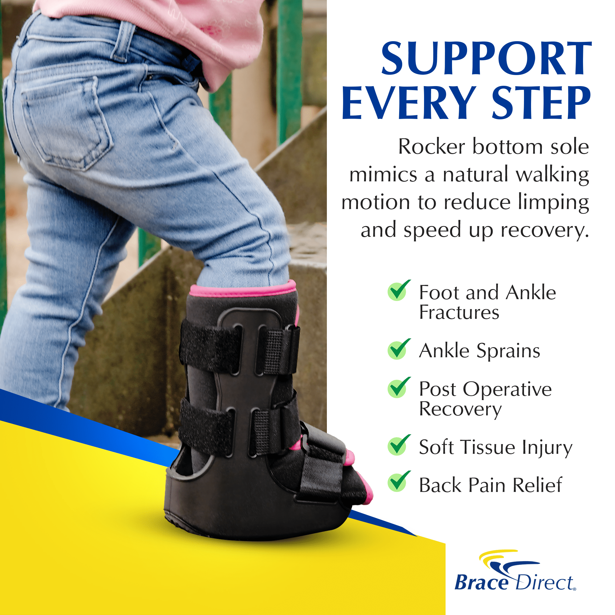 Brace Direct Pediatric Walker Fracture Boot - Kids Walking Boot For Foot And Ankle Injuries PDAC L4386, L4387