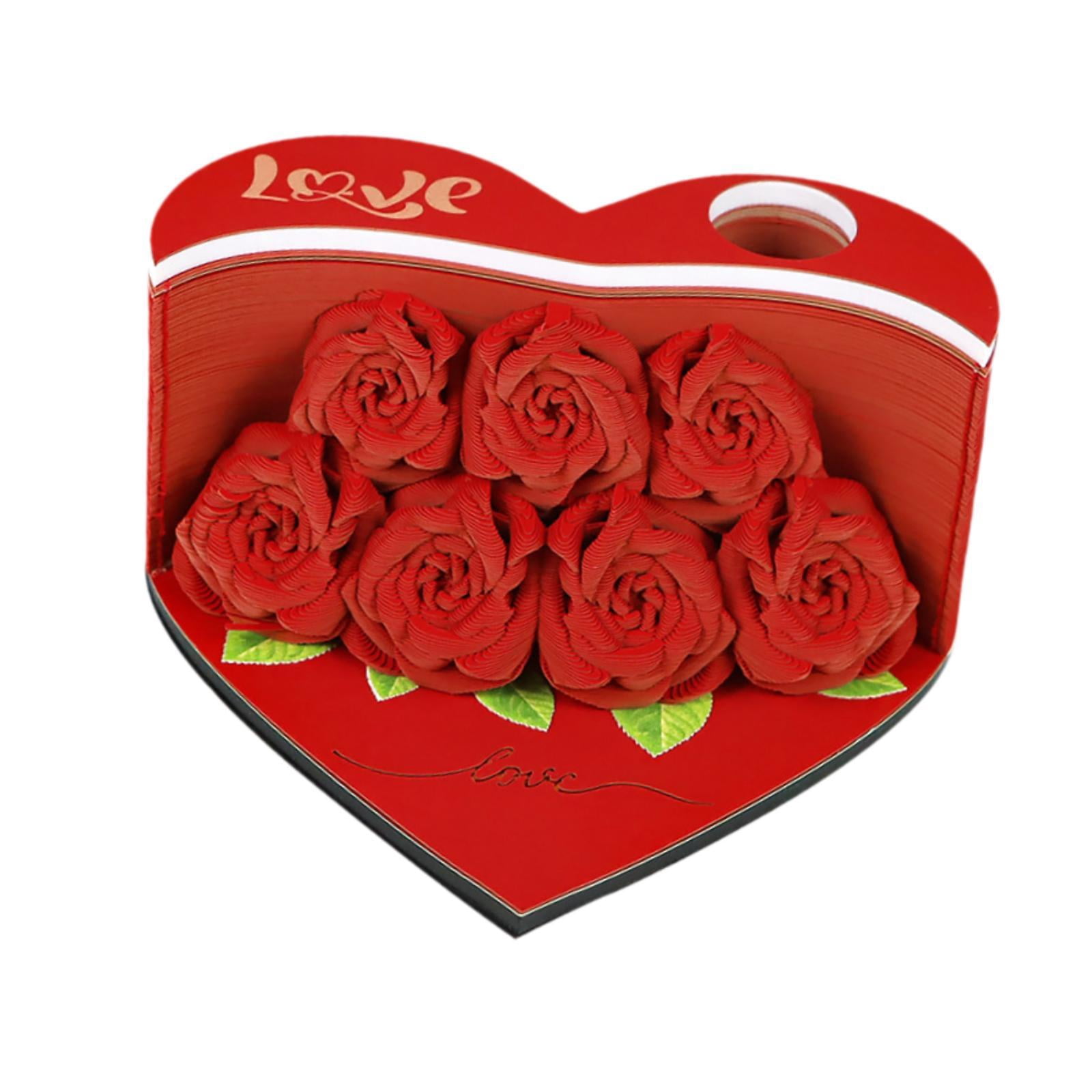 colaxi 3D Memo Pad Story Notepad Paper Carving Art 156 Pages Creative Decorative Notepad Note Pad for Home Living Room Decor Red