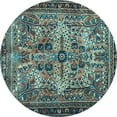 thumbnail image 1 of Ahgly Company Indoor Round Persian Light Blue Traditional Area Rugs, 6' Round, 1 of 4