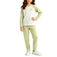 thumbnail image 7 of YUANxueke Girls 2-Piece Fleece Outfit Sets Color Block Long Sleeve Crewneck Top & Cuffed Pant Casual Thermal Loungewear, 7 of 7