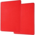 thumbnail image 1 of Silicone Baking Mat Pyramid Sheets Cooking Pan 16"x11" 2 Pack-Red，Best Healthy Fat Reducing Nonstick Cooking Mat for Baking Mat with Grid for Oven Grilling BBQ, Baking and Roasting, 1 of 5