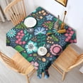 thumbnail image 2 of Pioneer Flower Floral Print Pattern Square Tablecloth,Waterproof Square Table Cover,Wipeable Spillproof Washable Table Cover for Home Kitchen Party Decor 42"X42"(107x107cm), 2 of 6
