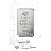 1 oz Silver Bar PAMP Suisse - Lady Fortuna Fine