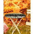 thumbnail image 5 of Round Fitted Tablecloths Botanical Pumpkin Plant Flower Waterproof Table Cover for Kitchen Dining Party Decor Black White Plaid and Yellow,36"-44", 5 of 6