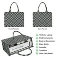 thumbnail image 2 of Large Capacity Tote Bag,Gray Black Checkered Pattern Handbag Fashion Luxury Tote Bag,15.7"x13"x 5.1" Inches,Laptop Compatible, 2 of 6